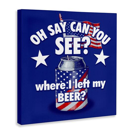 Stupell Industries Funny Patriotic Beer Canvas Wall Art